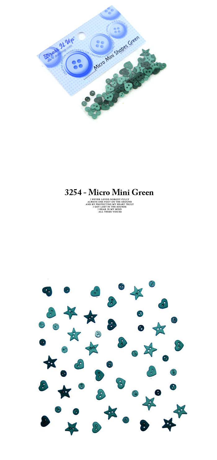 수입단추 드레스잇업] 3254 - Micro Mini Green 