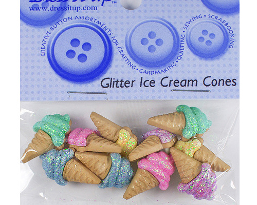수입단추-2]Glitter Ice Cream Cones-4816 